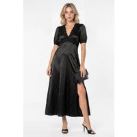 Polka Dot Short Sleeve V Neck Midaxi Dress