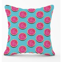 Warren Reed - Designer Fruity Pattern Of Pink Grapefruit Outdoor Cushion | Size: 45 cm x 45 cm