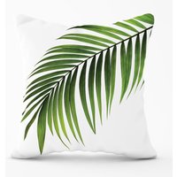 Warren Reed - Designer Single Palm Leaf Outdoor Cushion in Green | Size: 45 cm x 45 cm