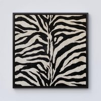 Warren Reed - Designer White Tiger Print Framed Canvas in Black | Size: w10 inch x h10 inch
