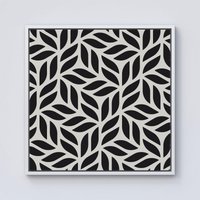 Warren Reed - Designer Modern Stylish Abstract Texture Framed Canvas in Off-White | Size: W16" x H16"