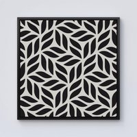 Warren Reed - Designer Modern Stylish Abstract Texture Framed Canvas in Black | Size: W30" x H30"