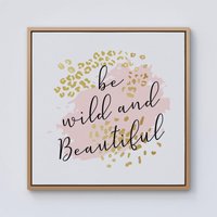 Warren Reed - Designer Be Wild & Beautiful Framed Canvas in Light Brown | Size: w10 inch x h10 inch