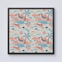 Warren Reed - Designer Wild Savannah Park Framed Canvas in Black | Size: W16" x H16"