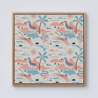 Warren Reed - Designer Wild Savannah Park Framed Canvas in Light Brown | Size: W16" x H16"