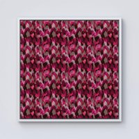 Warren Reed - Designer Modern Pink Animal Print Framed Canvas in Off-White | Size: W30" x H30"
