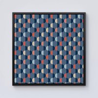 Warren Reed - Designer Geometric Pattern Framed Canvas in Black | Size: w10 inch x h10 inch