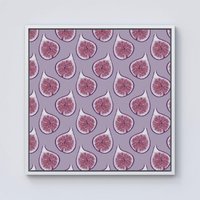 Warren Reed - Designer Modern Fig Pattern Framed Canvas in Off-White | Size: w10 inch x h10 inch