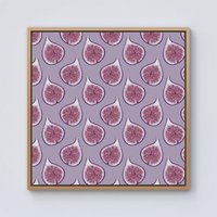 Warren Reed - Designer Modern Fig Pattern Framed Canvas in Light Brown | Size: W16" x H16"