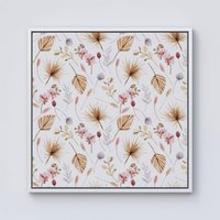 Warren Reed - Designer Watercolour Orchids Framed Canvas in Off-White | Size: w10 inch x h10 inch