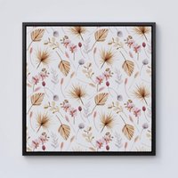 Warren Reed - Designer Watercolour Orchids Framed Canvas in Black | Size: w10 inch x h10 inch