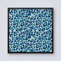 Warren Reed - Designer Watercolour Leopard Print Framed Canvas in Black | Size: w40 inch x h40 inch