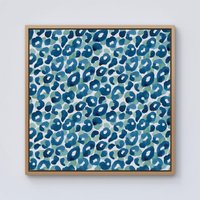 Warren Reed - Designer Watercolour Leopard Print Framed Canvas in Light Brown | Size: w40 inch x h40 inch
