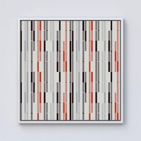 Warren Reed - Designer Dashed Stroke Pattern Framed Canvas in Off-White | Size: W16" x H16"