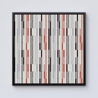 Warren Reed - Designer Dashed Stroke Pattern Framed Canvas in Black | Size: W16" x H16"