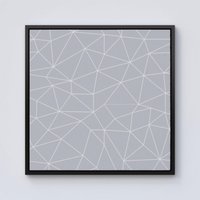 Warren Reed - Designer Geometric Triangle Pattern Framed Canvas in Black | Size: W30" x H30"