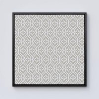 Warren Reed - Designer Abstract Ornament Pattern Framed Canvas in Black | Size: w10 inch x h10 inch