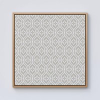 Warren Reed - Designer Abstract Ornament Pattern Framed Canvas in Light Brown | Size: w10 inch x h10 inch