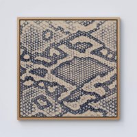 Warren Reed - Designer Snake Skin Framed Canvas in Light Brown | Size: W16" x H16"