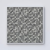 Warren Reed - Designer Irregular Sketched Block Textured Framed Canvas in Off-White | Size: w10 inch x h10 inch
