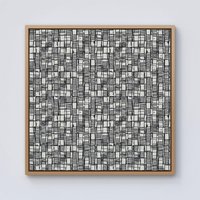 Warren Reed - Designer Irregular Sketched Block Textured Framed Canvas in Light Brown | Size: W16" x H16"