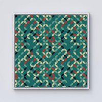 Warren Reed - Designer Geometric Pattern Design Framed Canvas in Off-White | Size: w10 inch x h10 inch