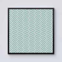 Warren Reed - Designer Green Geometric Pattern Framed Canvas in Black | Size: W16" x H16"