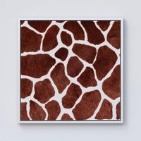 Warren Reed - Designer Giraffe Spots Print Framed Canvas in Off-White | Size: w40 inch x h40 inch