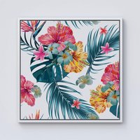 Warren Reed - Designer Spring Summer Flowers Framed Canvas in Off-White | Size: W30" x H30"