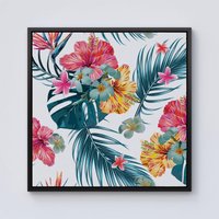 Warren Reed - Designer Spring Summer Flowers Framed Canvas in Black | Size: W30" x H30"