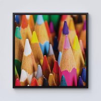 Warren Reed - Designer Colouring Pencils Framed Canvas in Black | Size: W16" x H16"