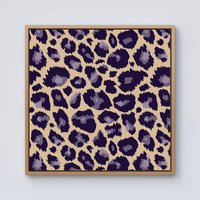 Warren Reed - Designer Leopard Print Framed Canvas in Light Brown | Size: W16" x H16"