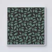 Warren Reed - Designer Delicate Leaf Framed Canvas in Off-White | Size: w40 inch x h40 inch