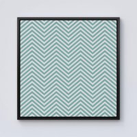 Warren Reed - Designer Geometric Chevron Pattern Framed Canvas in Black | Size: W30" x H30"