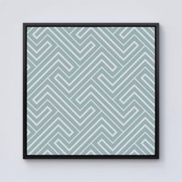 Warren Reed - Designer Geometric Modern Ornment Framed Canvas in Black | Size: w10 inch x h10 inch