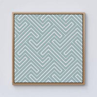 Warren Reed - Designer Geometric Modern Ornment Framed Canvas in Light Brown | Size: w10 inch x h10 inch