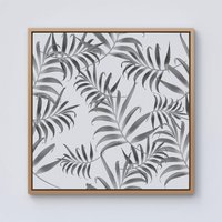 Warren Reed - Designer Hawaiian Style Palm Leaves Framed Canvas in Light Brown | Size: W30" x H30"