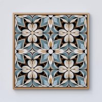 Warren Reed - Designer Beige & Brown Abstract Pattern Framed Canvas in Light Brown | Size: w10 inch x h10 inch