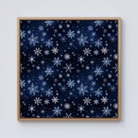 Warren Reed - Designer Dreamy & Magical Snowflake Framed Canvas in Light Brown | Size: w40 inch x h40 inch