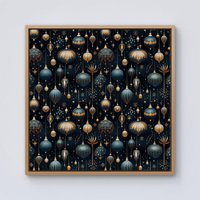 Warren Reed - Designer Christmas Decorations Framed Canvas in Light Brown | Size: w40 inch x h40 inch