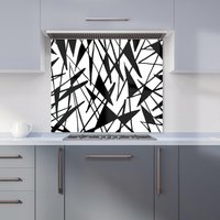 Warren Reed - Designer Brush Abstract Pattern Kitchen Splashback in Grey | Size: 600mm x 650mm