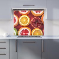 Warren Reed - Designer Citrus & Pomegranate Kitchen Splashback in Red | Size: 700mm x 750mm