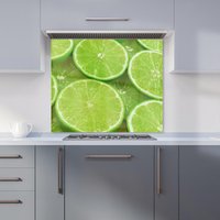 Warren Reed - Designer Fresh Limes Kitchen Splashback in Green | Size: 600mm x 750mm