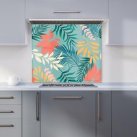 Warren Reed - Designer Paint Splash Kitchen Splashback in Blue | Size: 600mm x 750mm