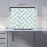 Warren Reed - Designer Geometric Modern Ornment Kitchen Splashback in Green | Size: 600mm x 650mm