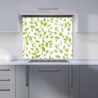 Warren Reed - Designer Green Leaves Kitchen Splashback | Size: 900mm x 650mm