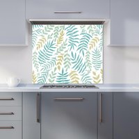Warren Reed - Designer Multicolor Leafs & Branches Kitchen Splashback in Green | Size: 600mm x 650mm