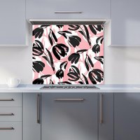 Warren Reed - Designer Nature Flat Spring Flower Motif Kitchen Splashback in Pink | Size: 600mm x 600mm