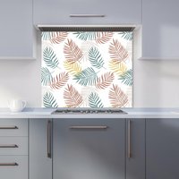 Warren Reed - Designer Palm Branches In Natural Colors Kitchen Splashback in Green | Size: 700mm x 650mm