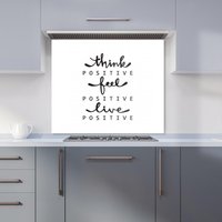 Warren Reed - Designer Scandinavian Style Foliage Kitchen Splashback in Black | Size: 600mm x 750mm